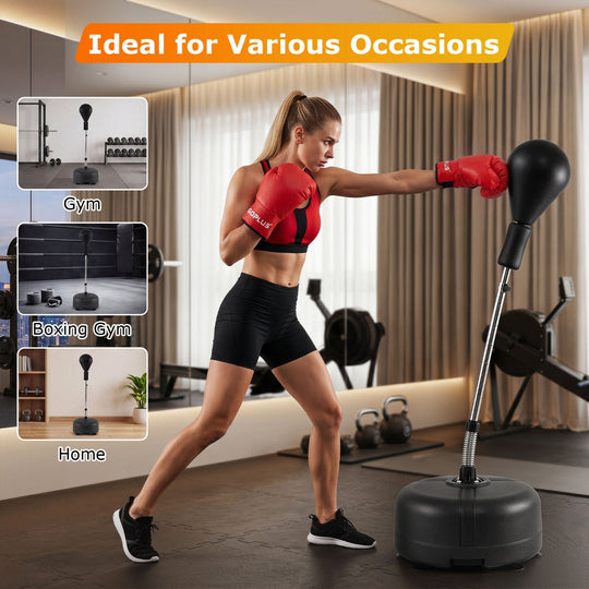 Height Adjustable Punching Bag with Stand for Teens & Adults