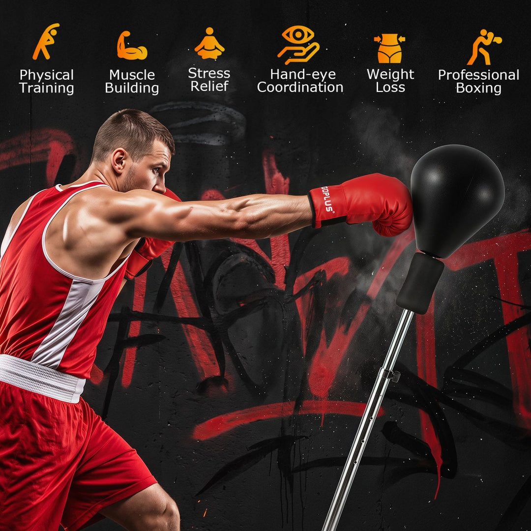 Height Adjustable Punching Bag with Stand for Teens & Adults