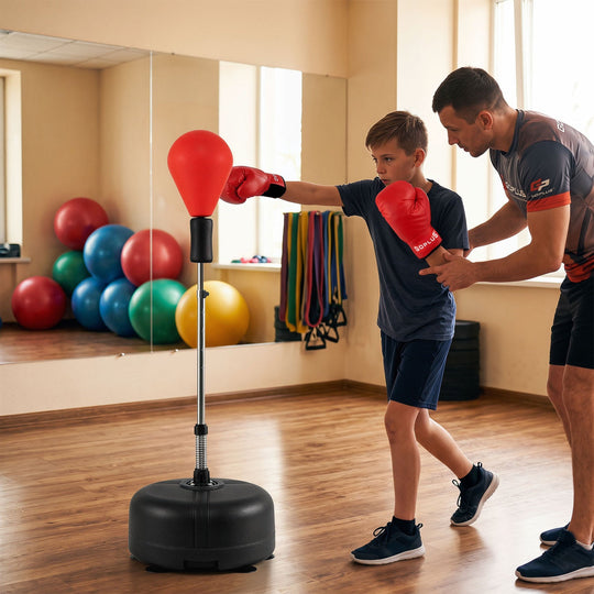 Height Adjustable Punching Bag with Stand for Teens & Adults