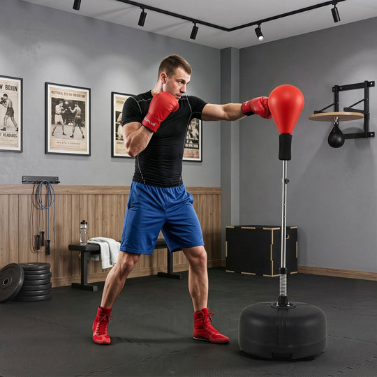 Height Adjustable Punching Bag with Stand for Teens & Adults