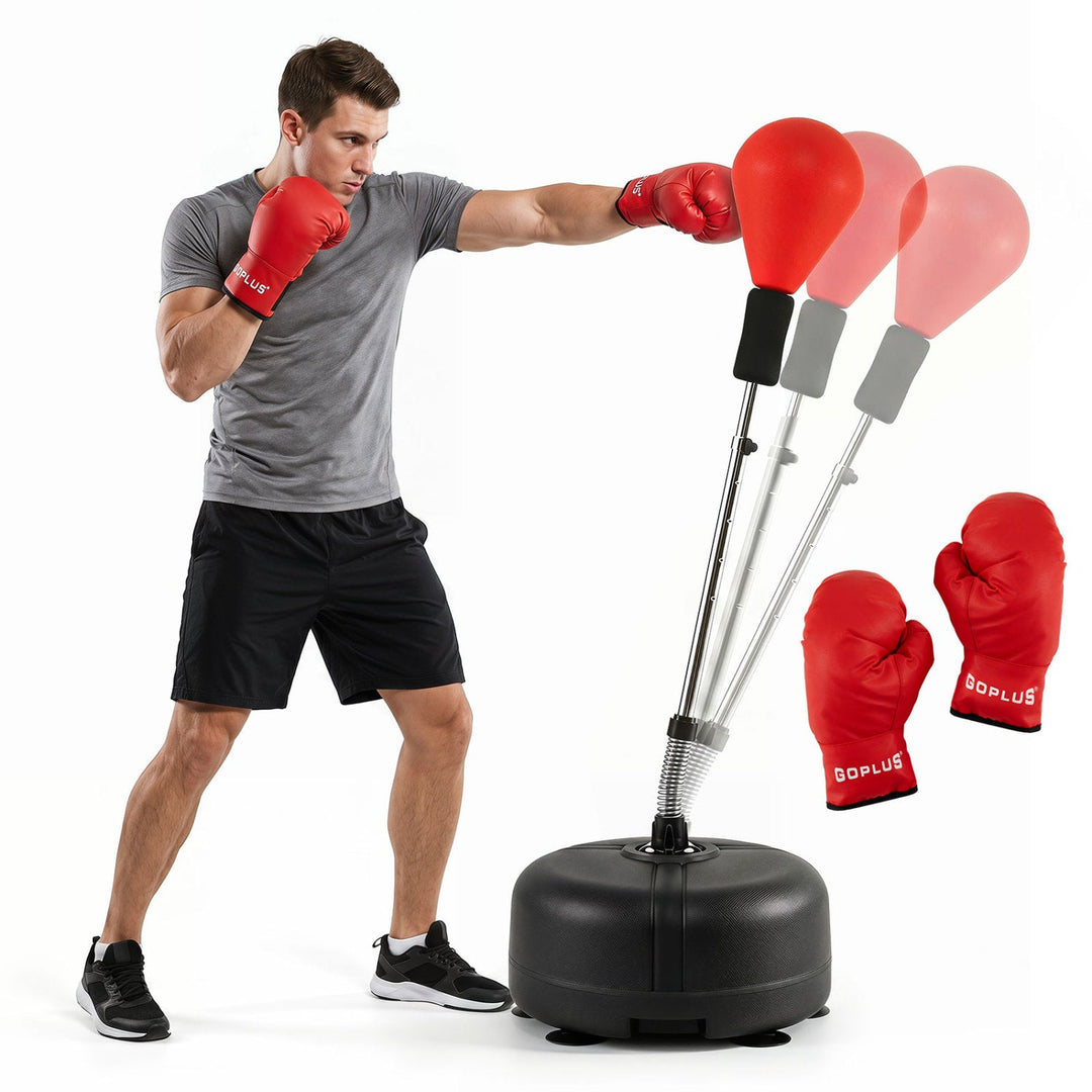 Height Adjustable Punching Bag with Stand for Teens & Adults