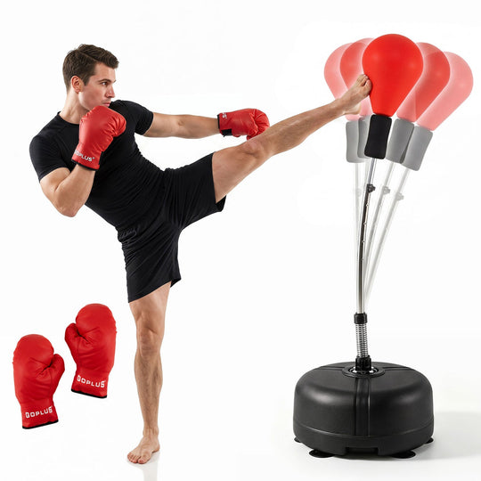 Height Adjustable Punching Bag with Stand for Teens & Adults