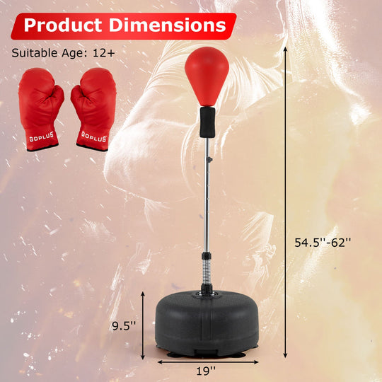 Height Adjustable Punching Bag with Stand for Teens & Adults