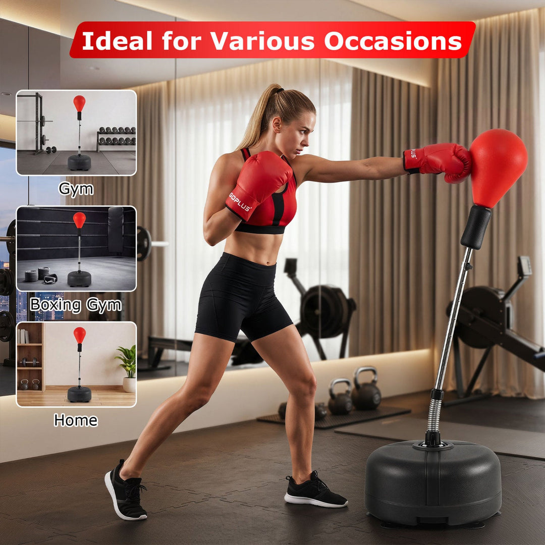 Height Adjustable Punching Bag with Stand for Teens & Adults