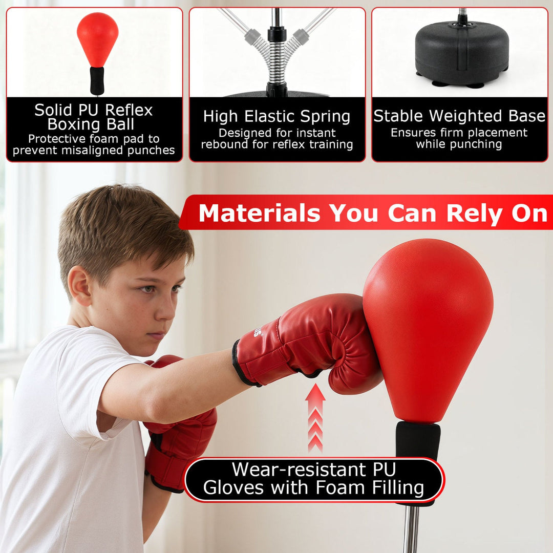 Height Adjustable Punching Bag with Stand for Teens & Adults