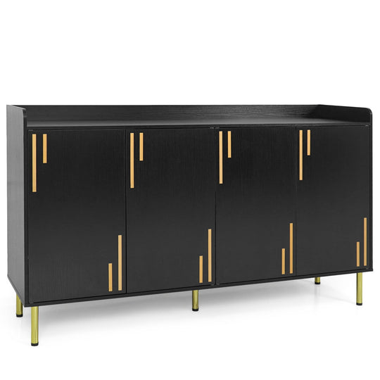 55" Buffet Cabinet with 4 Doors and Metal Legs