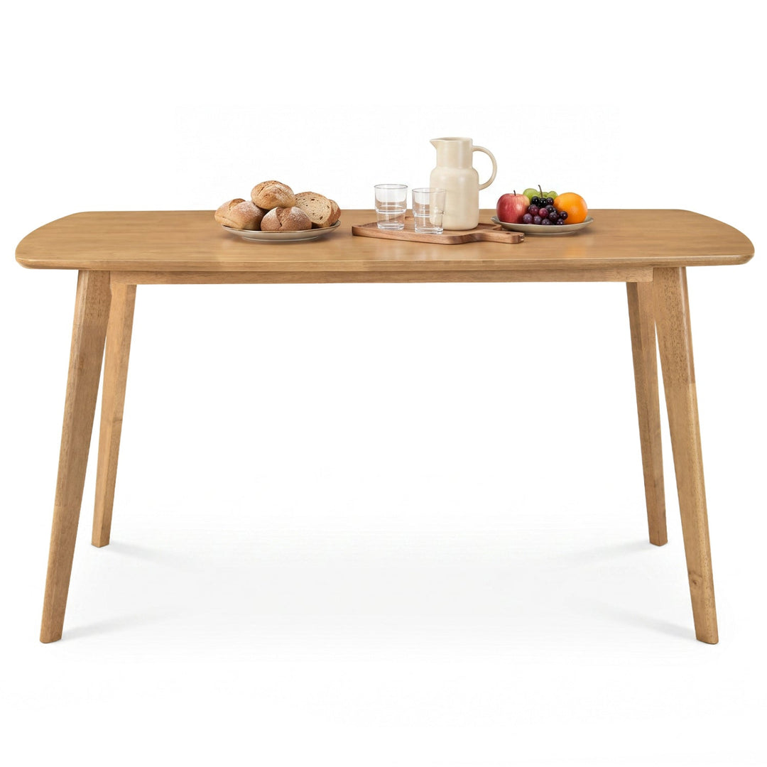 55" Solid Wood Dining Table for 4-6 People