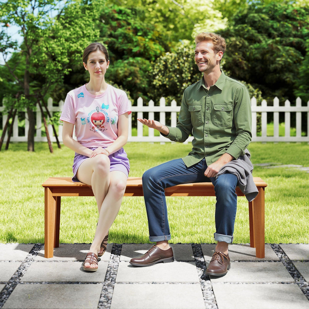 55 Inches Outdoor Teak Wood Bench with 880 LBS Weight Capacity
