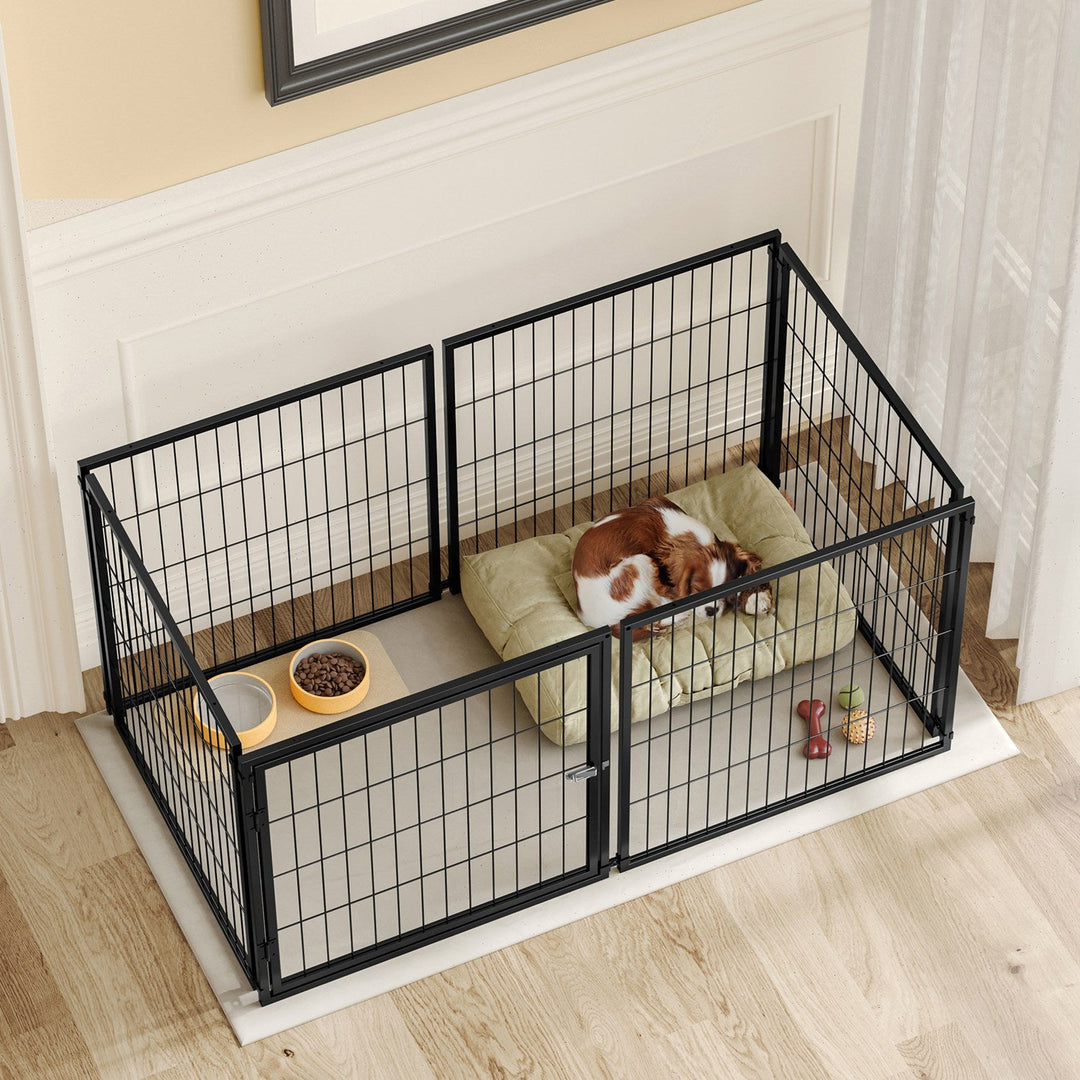 48.2" Indoor Dog Kennel with PVC Top Cover and Flexible Door