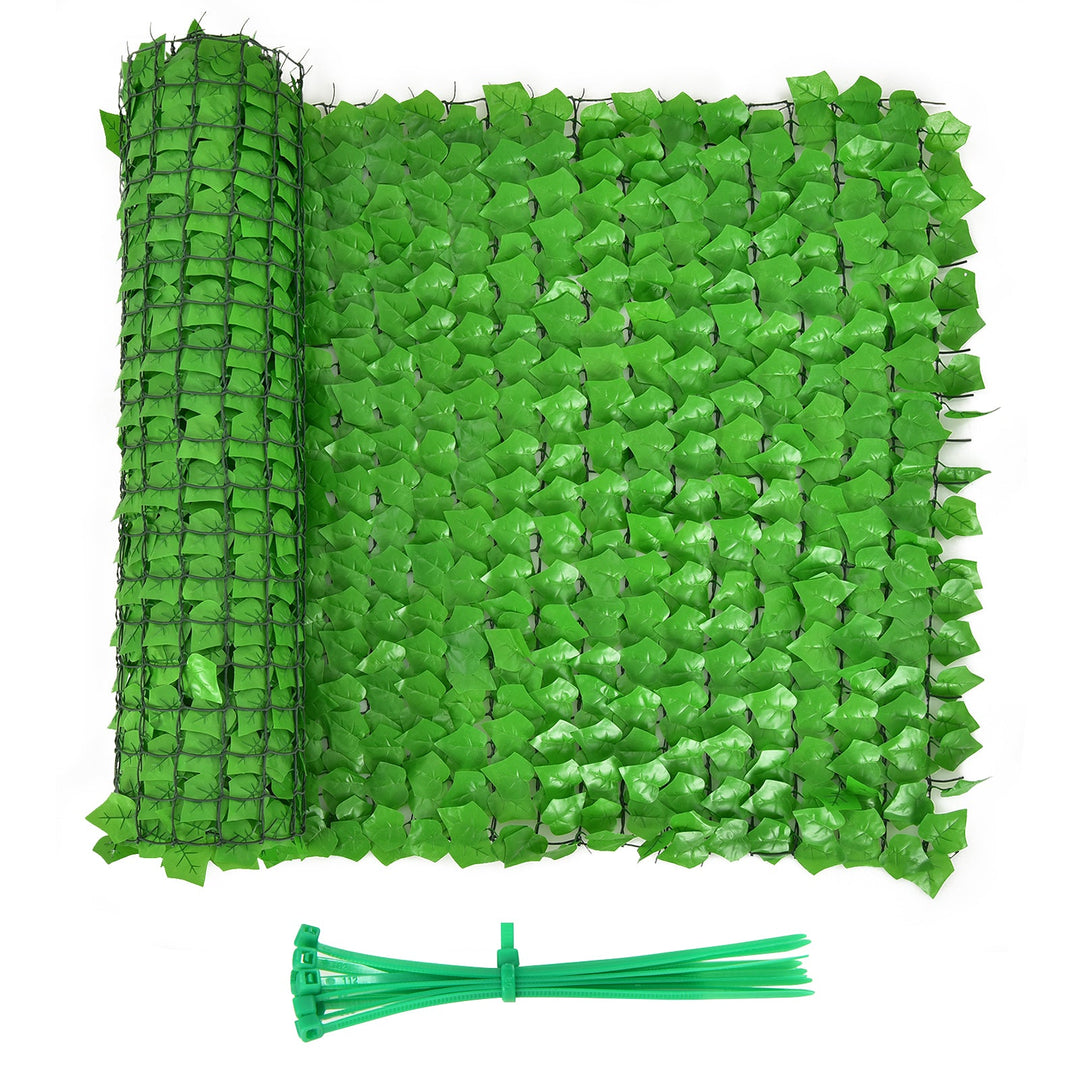 Artificial Ivy Privacy Fence 118 x 39 Inch Green Hedge Screen