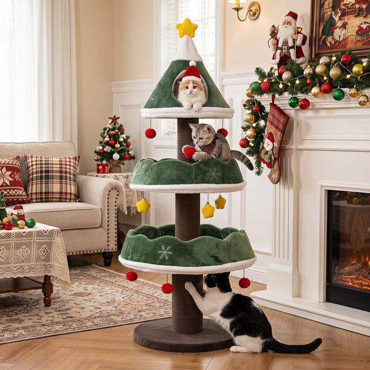 Multi-Level Cat Tree Tower 56.5" with Scratching Posts