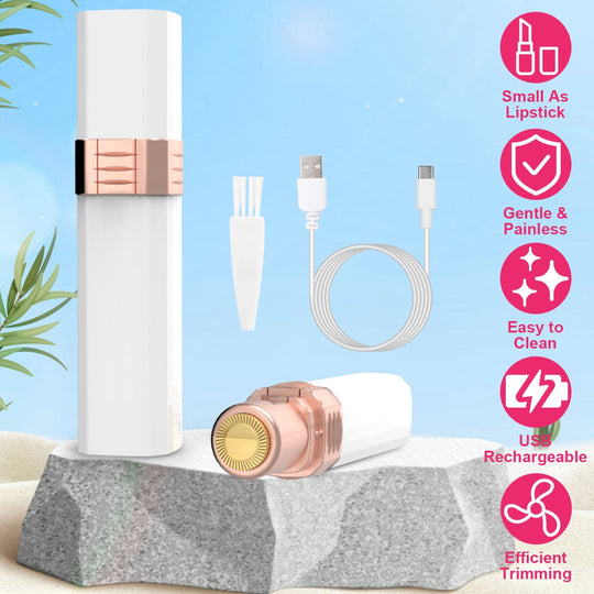 Flawless Facial Hair Remover Painless Facial Hair Epilator USB Rechargeable Women\'s Face Shaver with LED Light for Lip Chin Arms