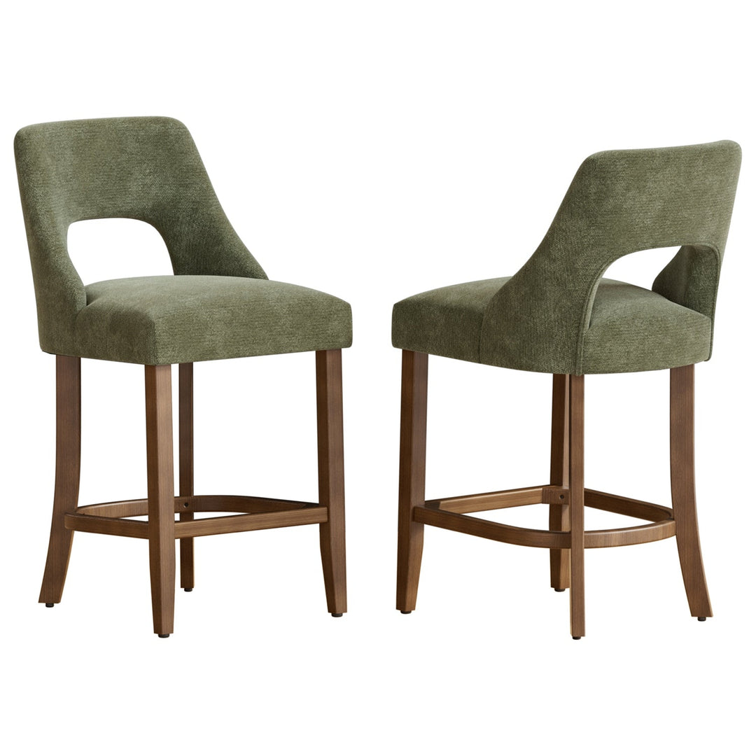 Counter Height Bar Stools Set of 2 with Cutout Back