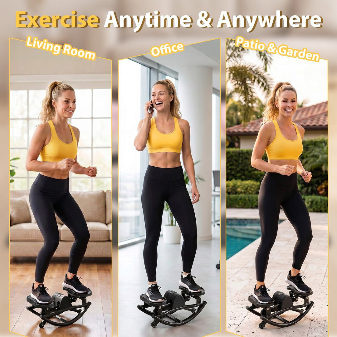 Compact Swing Stepper with Resistance Bands & LCD Monitor