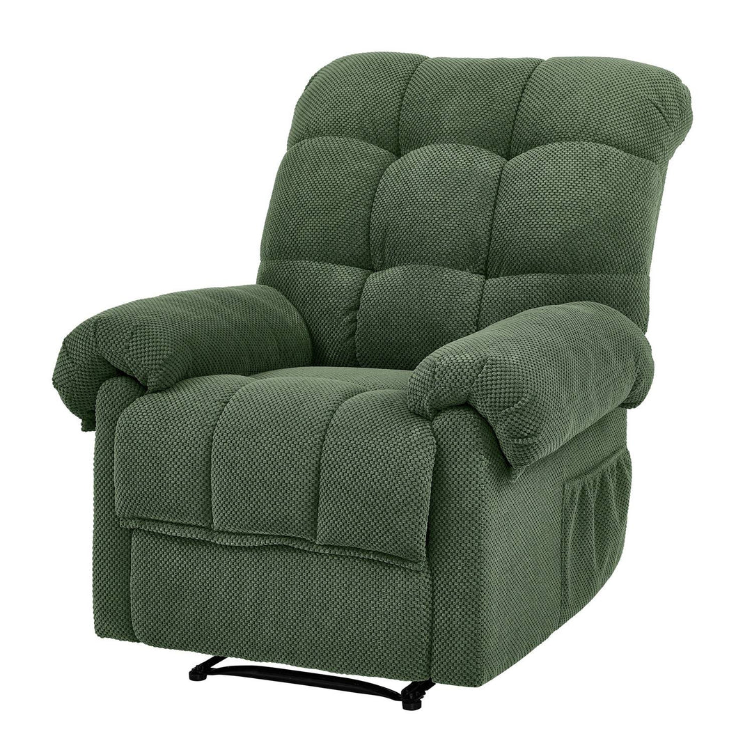 Overstuffed Recliner Chair with Adjustable Backrest & Footrest