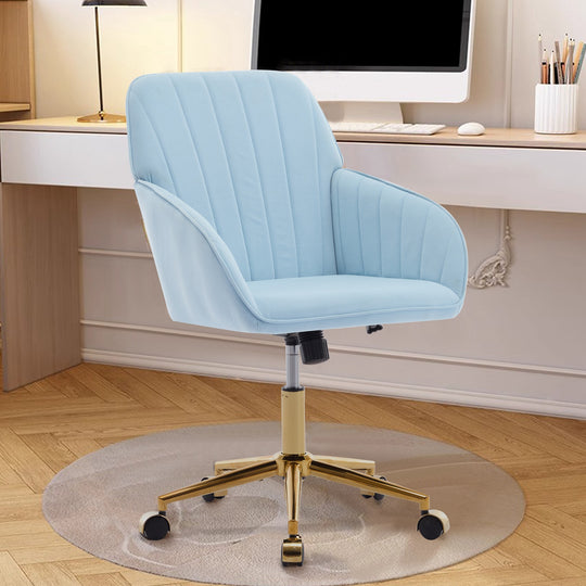 Ergonomic Office Chair with Memory Foam Cushion Corduroy Upholstered Desk Chair Adjustable Swivel Rolling Chair 300LBS M