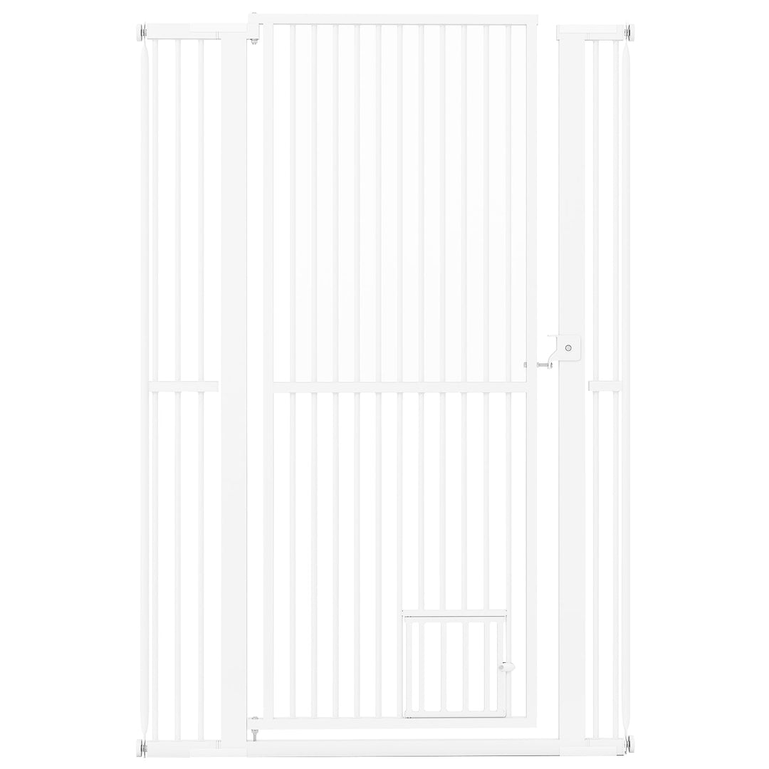 59‚Äù Extra Tall Pet Gate Heavy-Duty Metal Cat Gate with Wide Opening-White