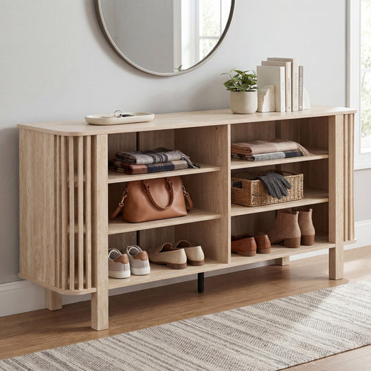 59 Inch TV Stand for TVs Up to 55 Inches with Adjustable Shelves