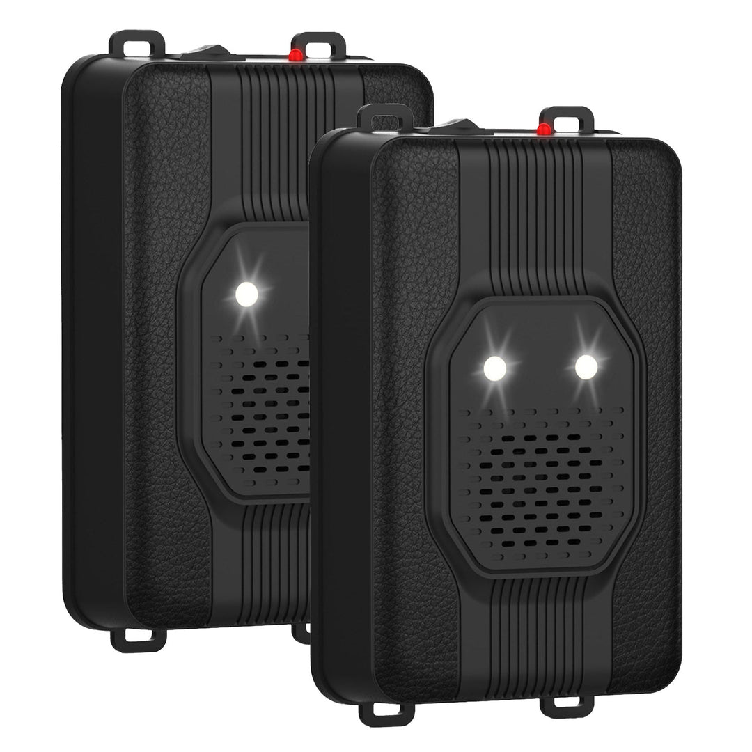 2 Pack Under Hood Ultrasonic Rodent Repeller Rodent Control Deterrent Chaser Blocker for Vehicle Indoor with Strobe Light 3 Power Supplies