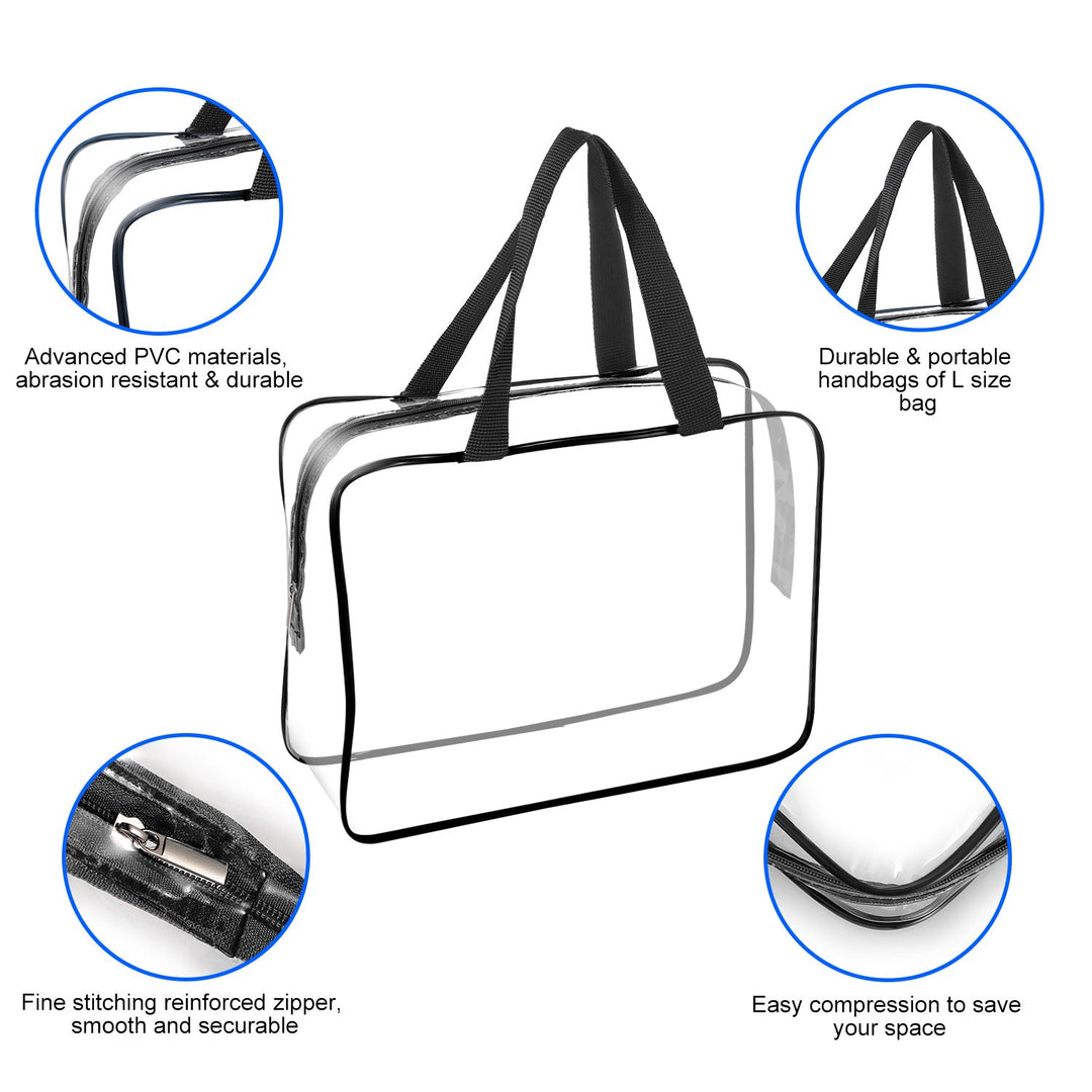 3Pcs Clear Travel Bags Waterproof Cosmetic Makeup Lotion Toiletry Wash Handbags Transparent Holder Pouch Kits For Swimming Travel Hotel