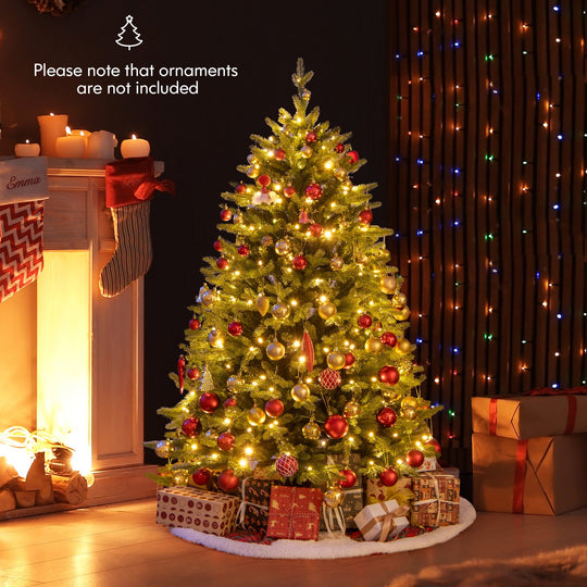 5 Feet Artificial Xmas Tree Hinged with 11 Lighting Modes and Remote Control