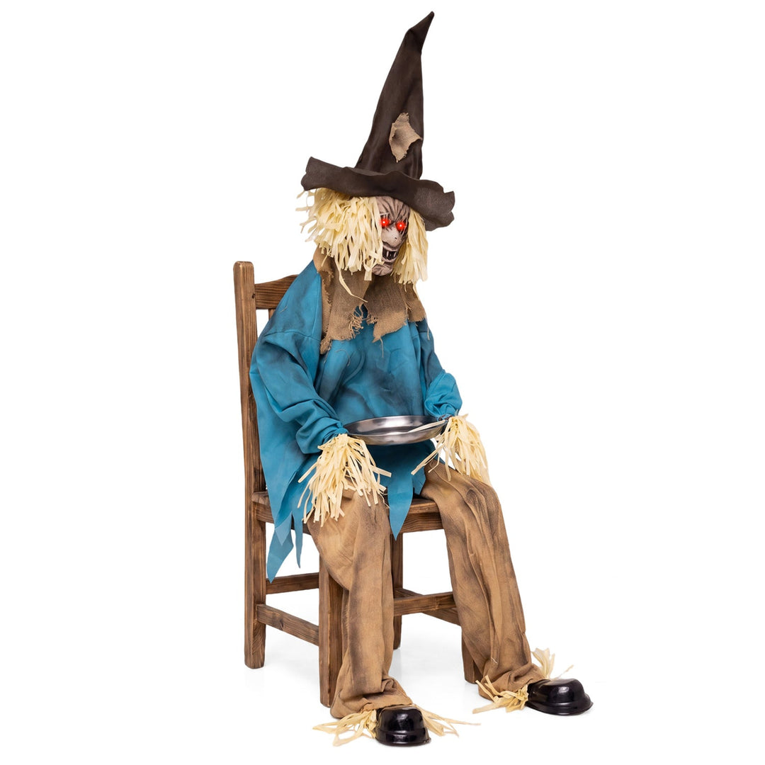 Animatronic Halloween Scarecrow Decoration 5.2 ft Moving Head