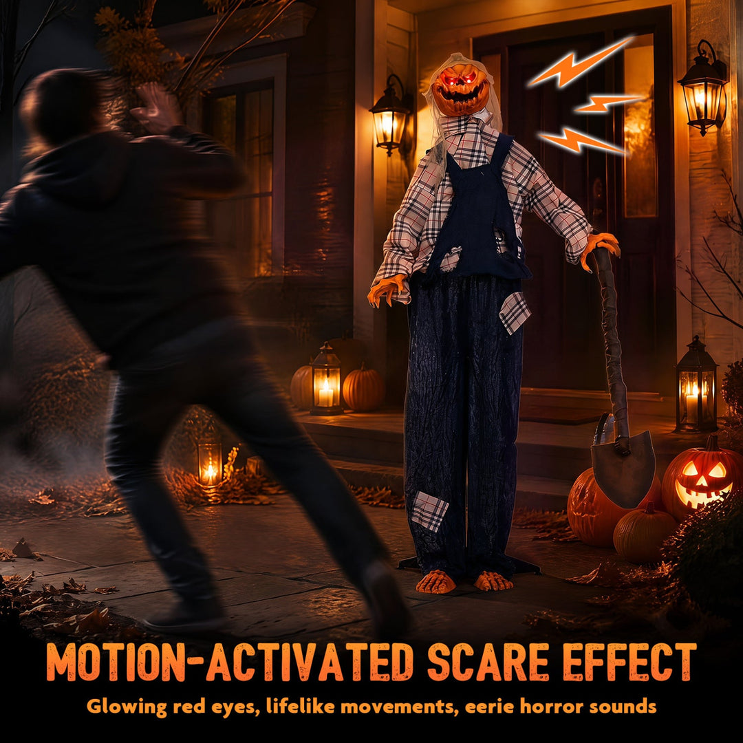 Halloween Pumpkin Man Decoration with Motion and Sound 5.3 ft