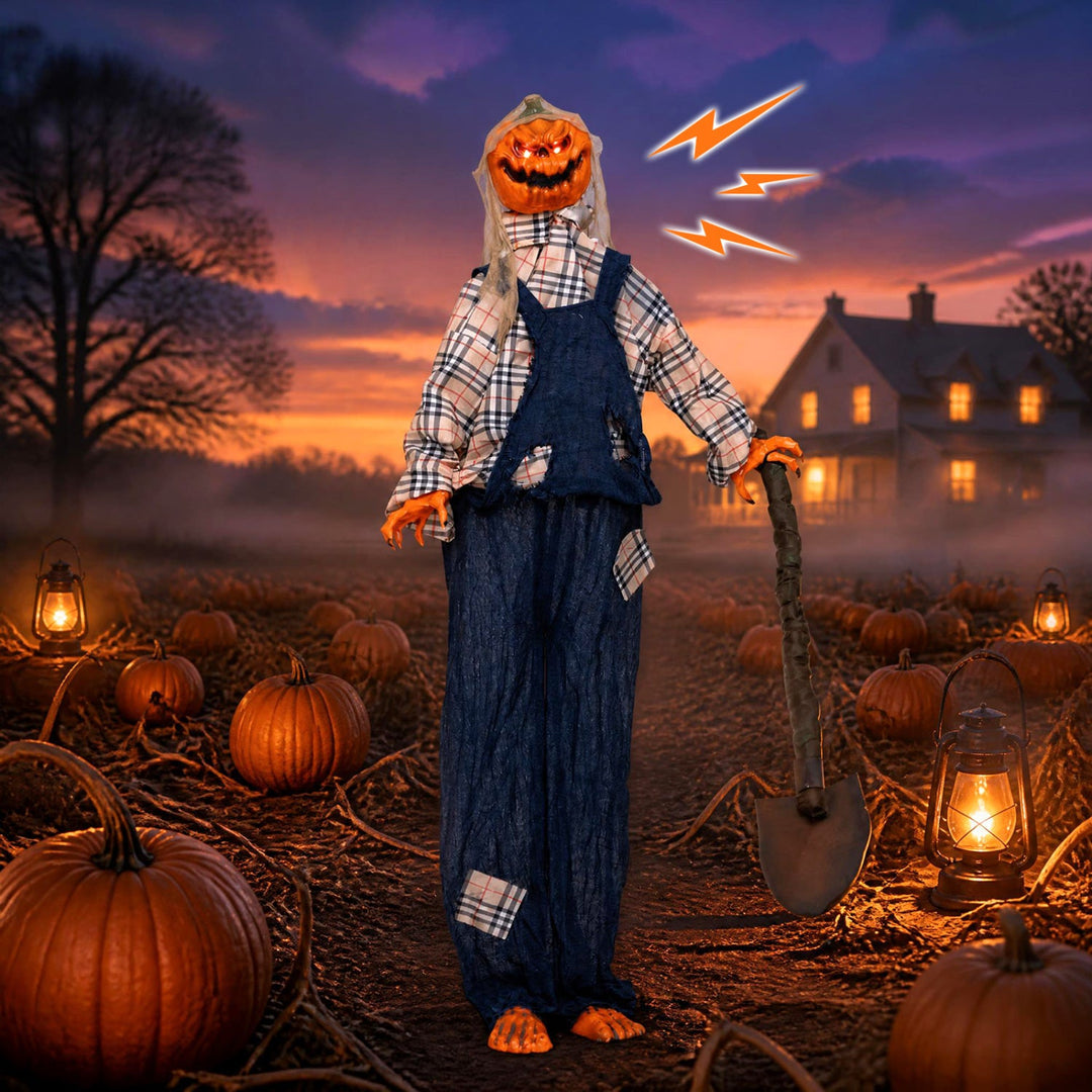 Halloween Pumpkin Man Decoration with Motion and Sound 5.3 ft