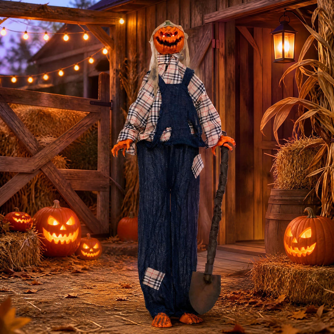Halloween Pumpkin Man Decoration with Motion and Sound 5.3 ft