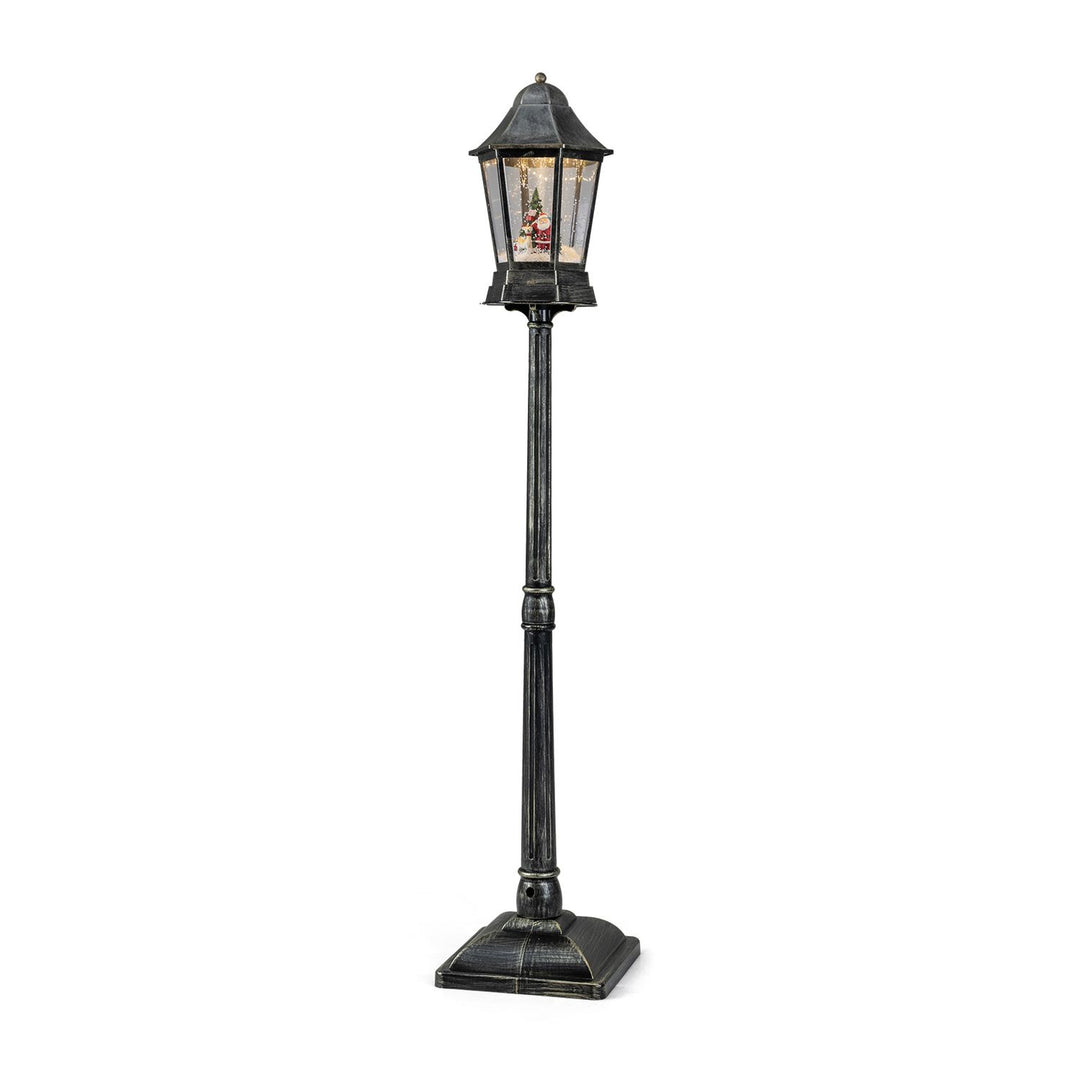 5.4 ft Musical Christmas Street Lamp with Dynamic Snowfall Effect-Black