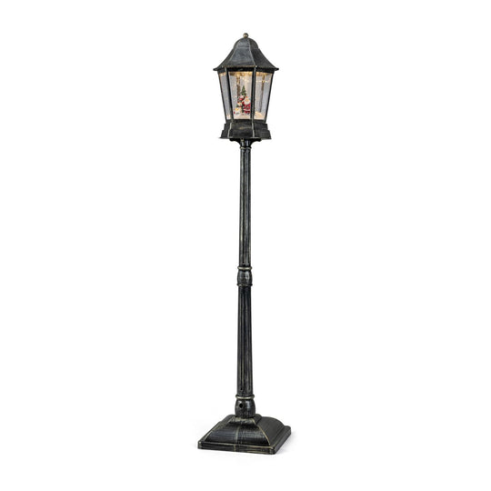 5.4 ft Musical Christmas Street Lamp with Dynamic Snowfall Effect-Black