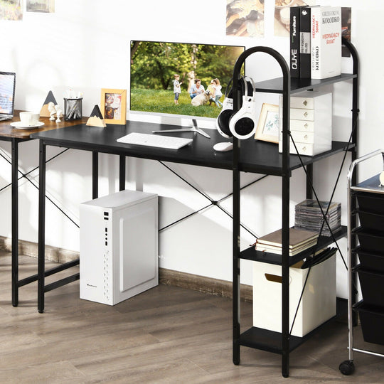 48-Inch Reversible Computer Desk with Storage Shelf