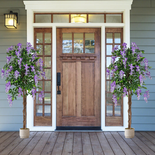 Artificial Wisteria Tree 5.5 FT with Nursery Pot Set of 2