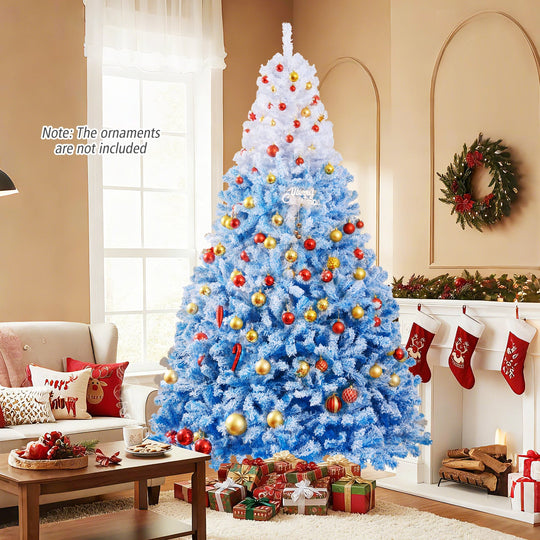 5/6/7/8 FT Artificial Christmas Tree with Warm White LED Lights and 8 Modes