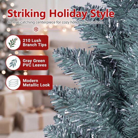 5/6/7/8 Feet Artificial Christmas Tree with 210/320/418/535 PVC Branch Tips