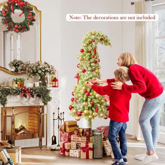 5/6/7 FT Whimsical Christmas Tree with Bendable Top and 216/290/366 Branch