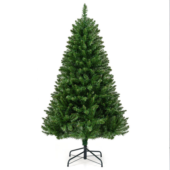 5/6/7 Feet Artificial Christmas Tree Hinged Xmas Tree with 7 Lighting Modes