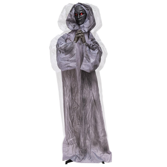 5.6 ft Halloween Weeping Woman Animatronic with Light-Up Eyes and Moving Body