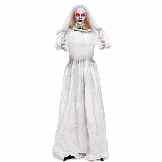 Animated Halloween Ghost Bride Decoration 5.7 ft Turning Head