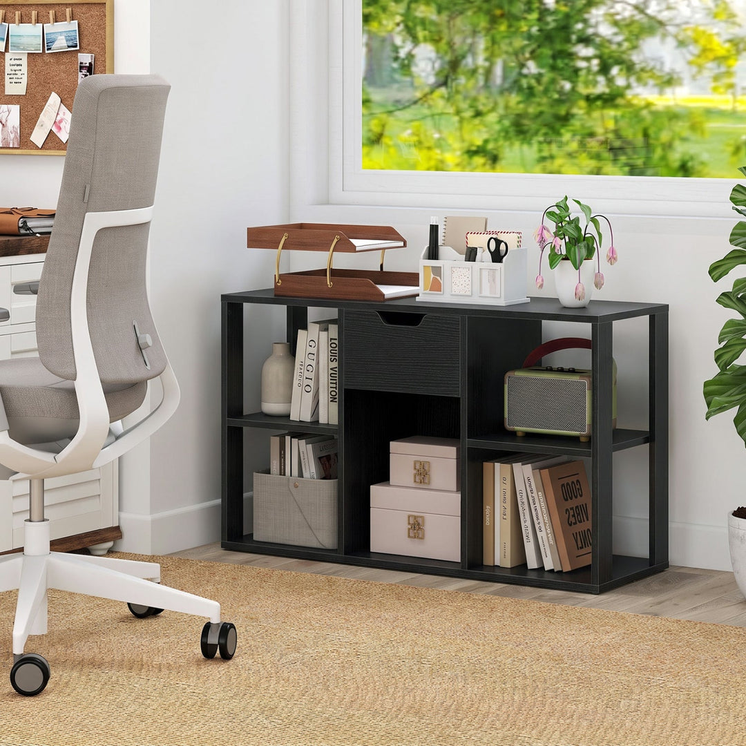 5-Cube Bookcase with Storage Drawer - Modern Display Shelf