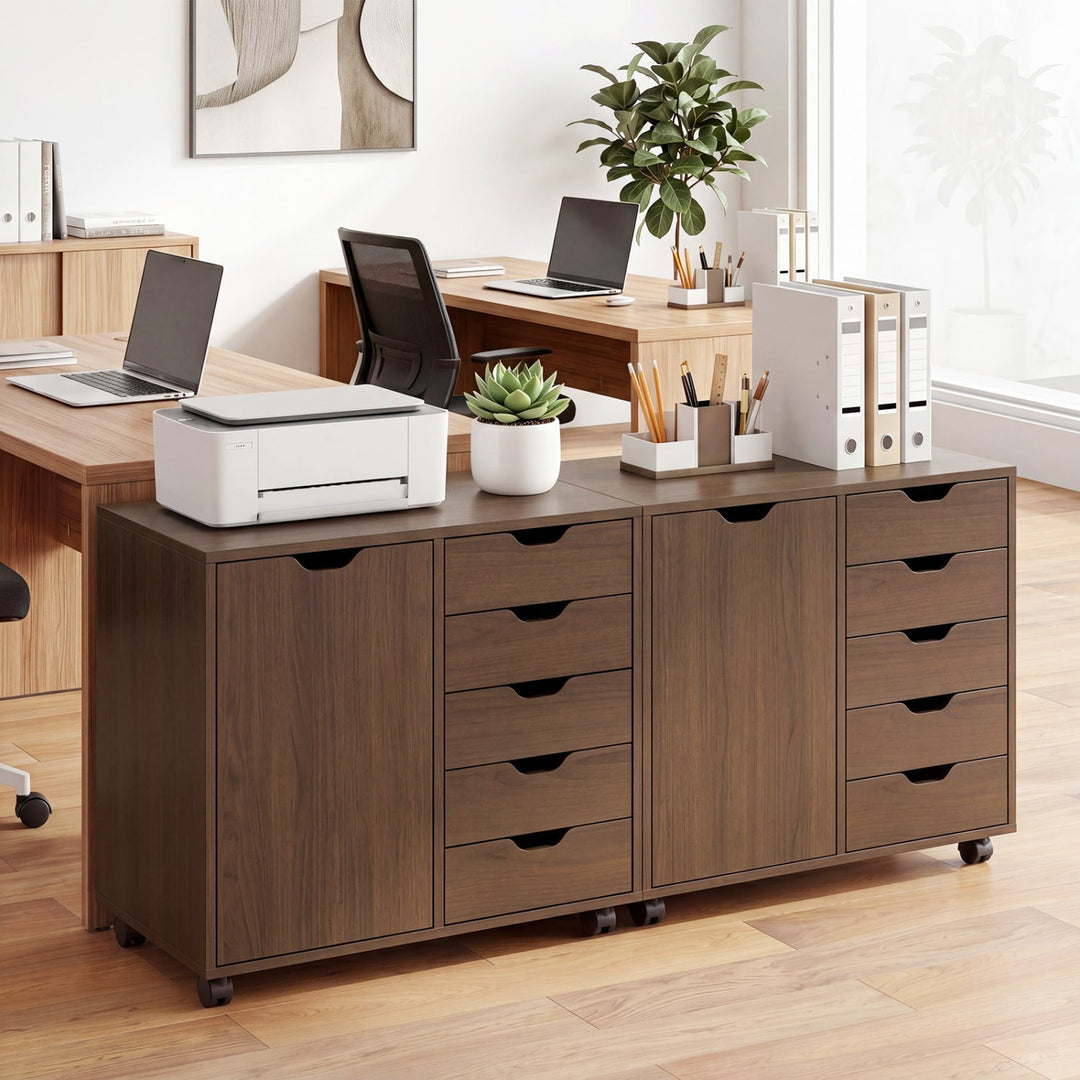 5-Drawer Mobile Storage Cabinet with Adjustable Shelf