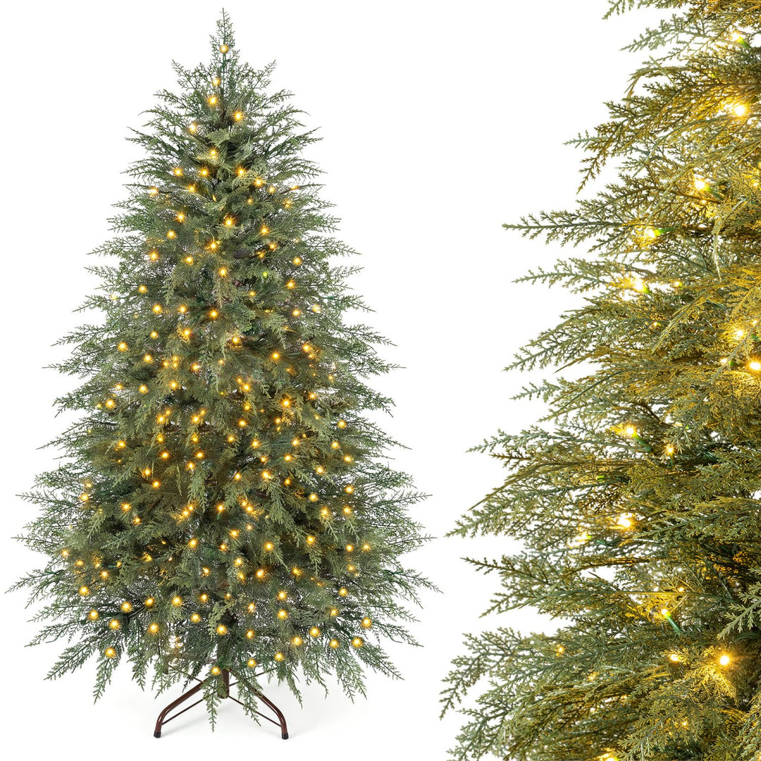 5 FT Artificial Christmas Tree with 406 Full Branch Tips and 245 Warm White LED Lights