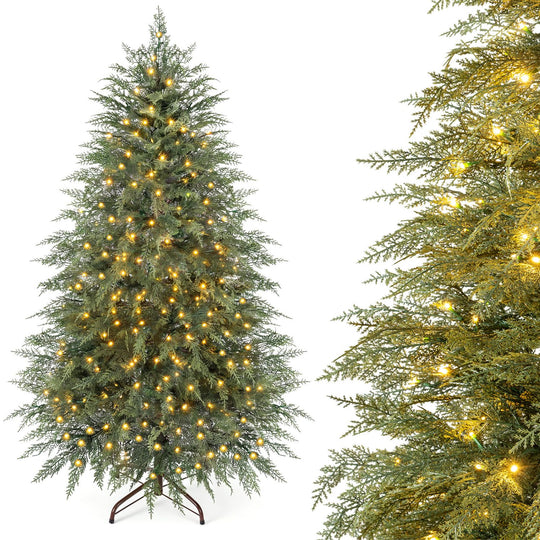 5 FT Artificial Christmas Tree with 406 Full Branch Tips and 245 Warm White LED Lights