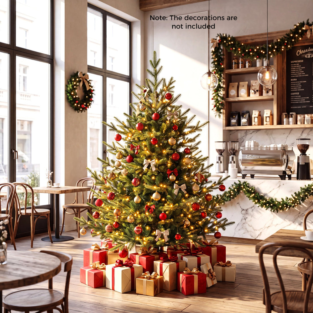 6 FT Pre-Lit Artificial Christmas Tree with 240 LED Lights