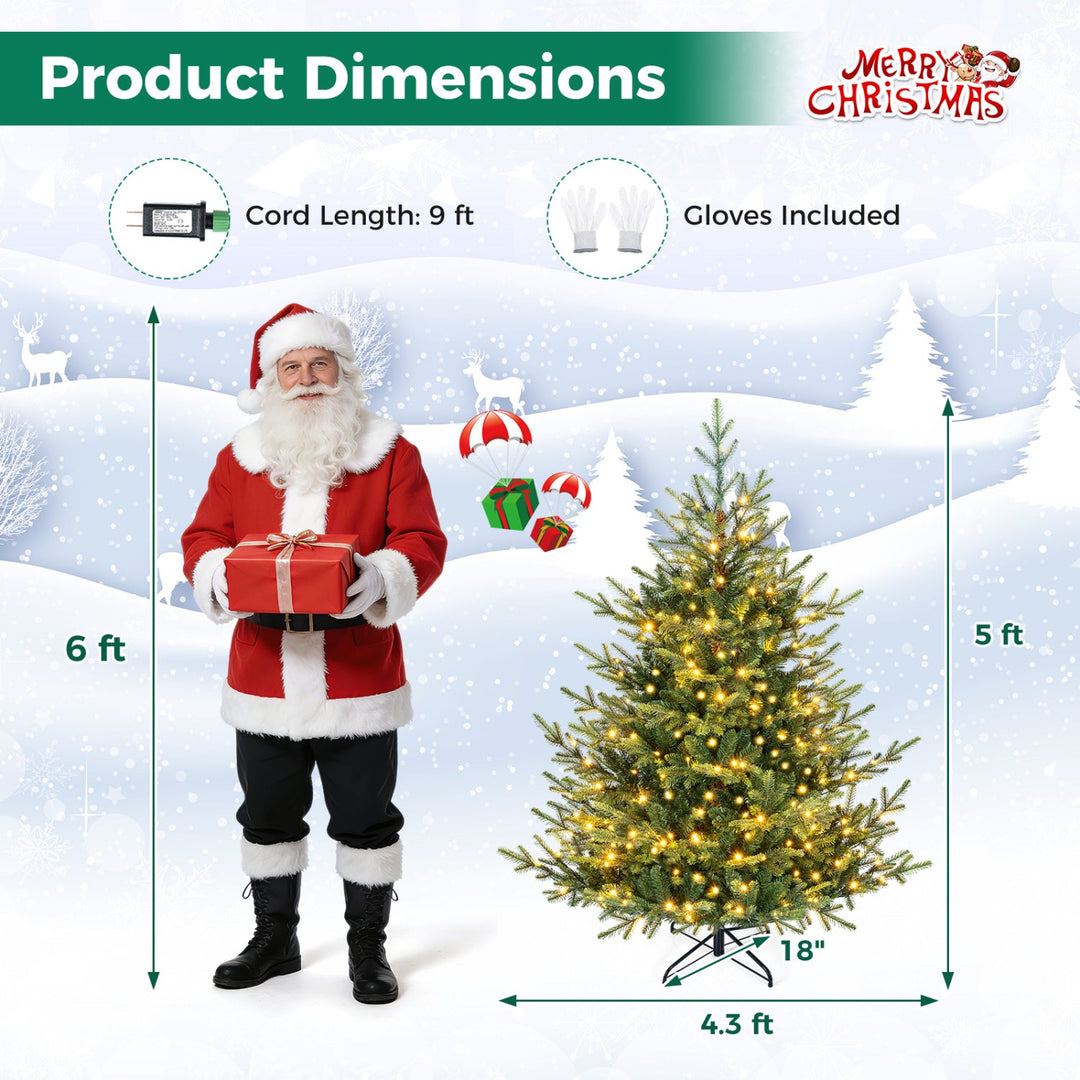 6 FT Pre-Lit Artificial Christmas Tree with 240 LED Lights