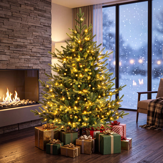 6 FT Pre-Lit Artificial Christmas Tree with 240 LED Lights