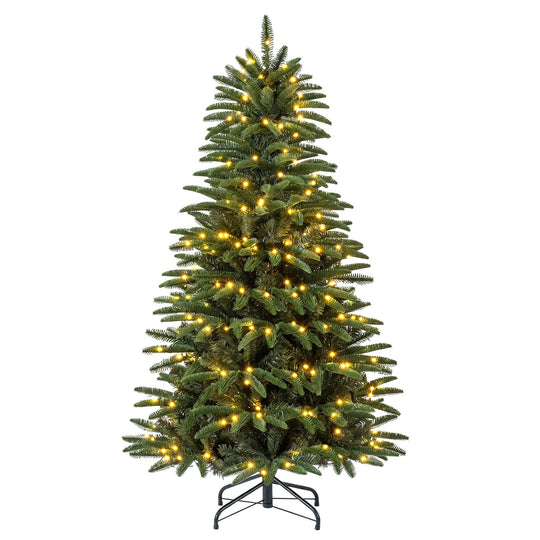 6 FT Pre-Lit Artificial Christmas Tree with 3 Gift Boxes and 780 Lush Branch Tips
