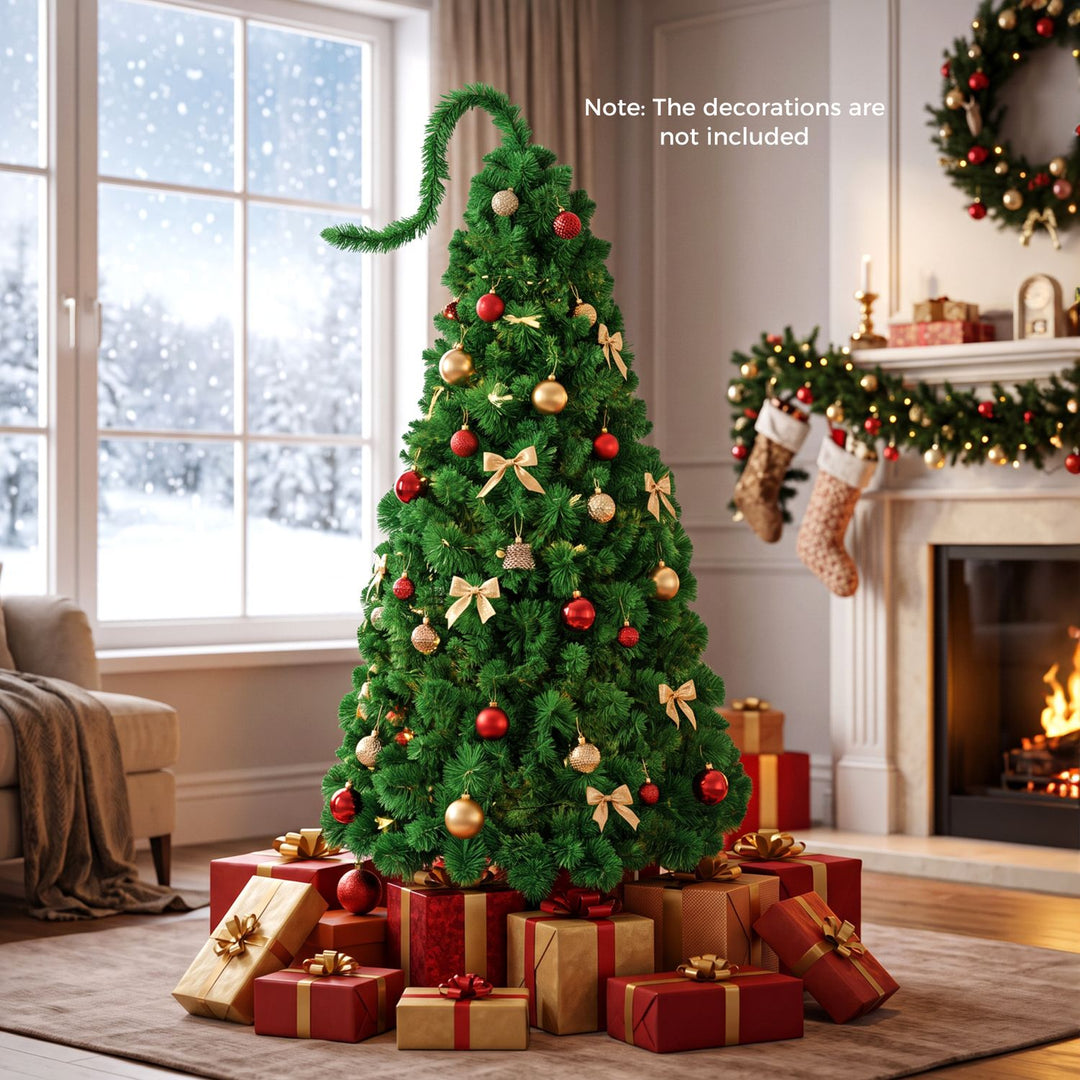 6 FT Pre-Lit Artificial Christmas Tree with Green Snow Flocking