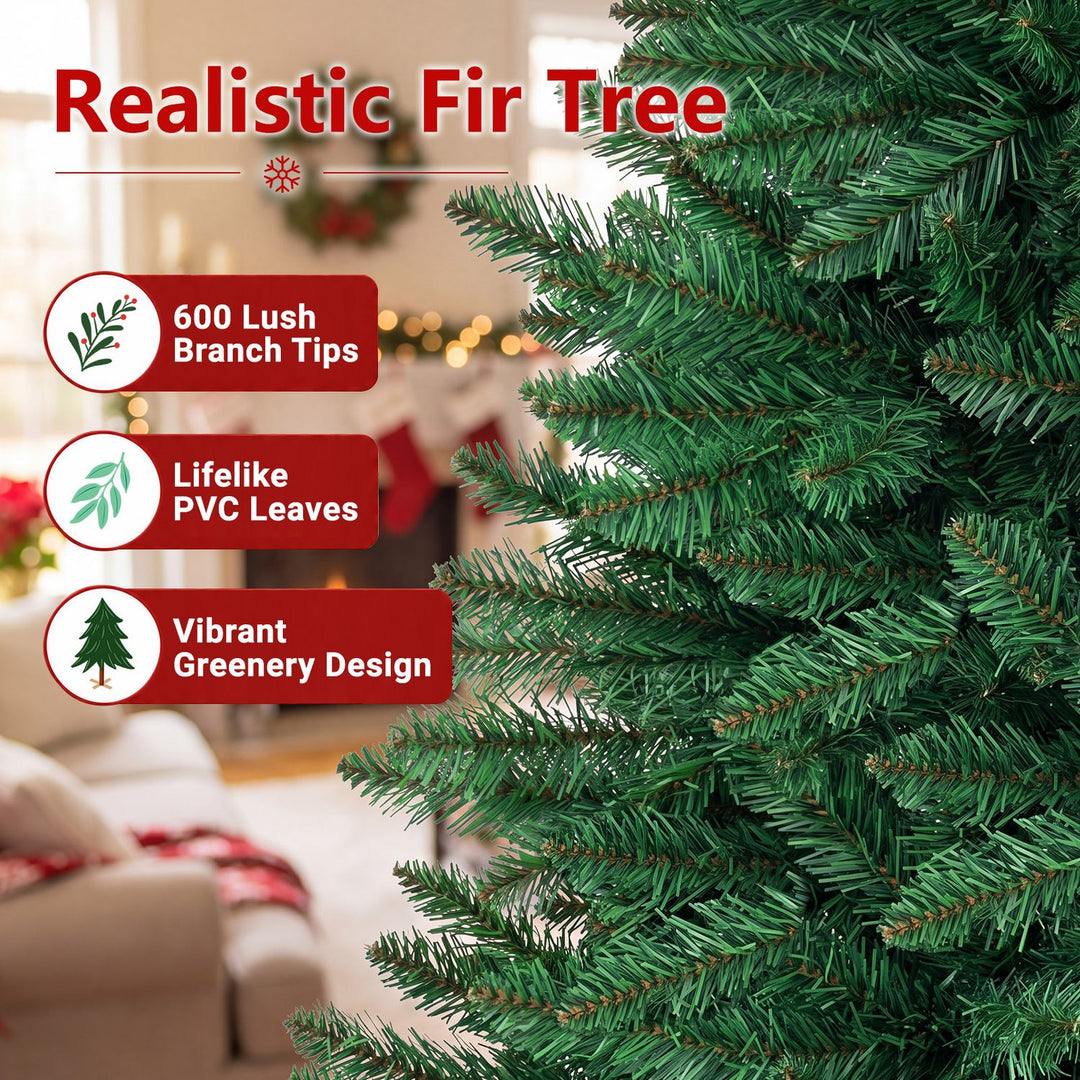 5 Feet Artificial Fir Christmas Tree with 600 Branch Tips