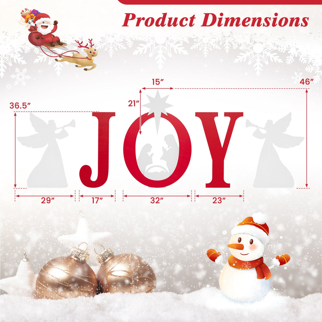 JOY Nativity Christmas Yard Sign Set with Angels - 5 Pieces